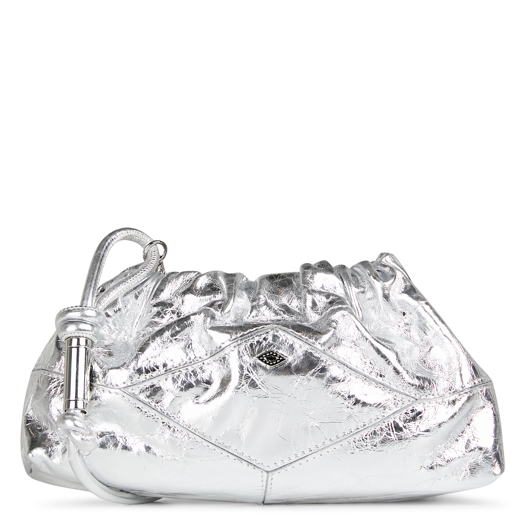 JUNE - Sac bandoulière en cuir métallisé | Argent