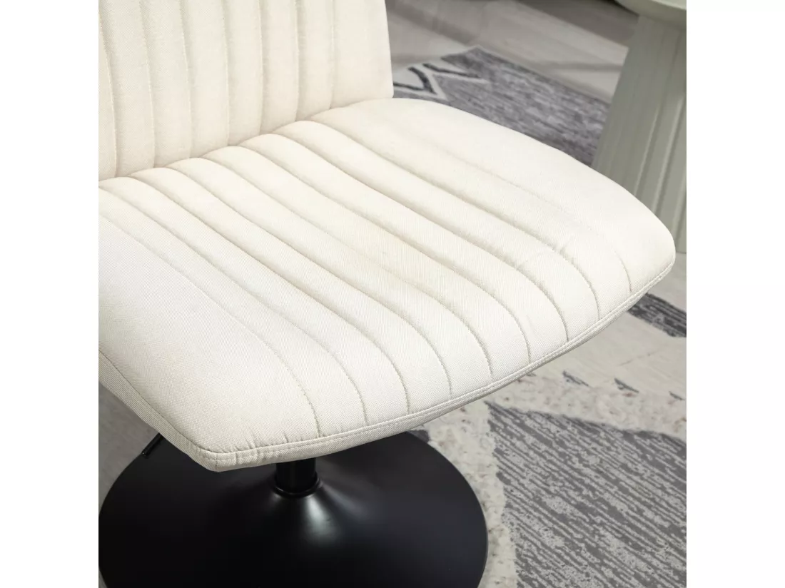 chaise longue EMILY chaise de relaxation réglable en hauteur rotative à 360° beige
