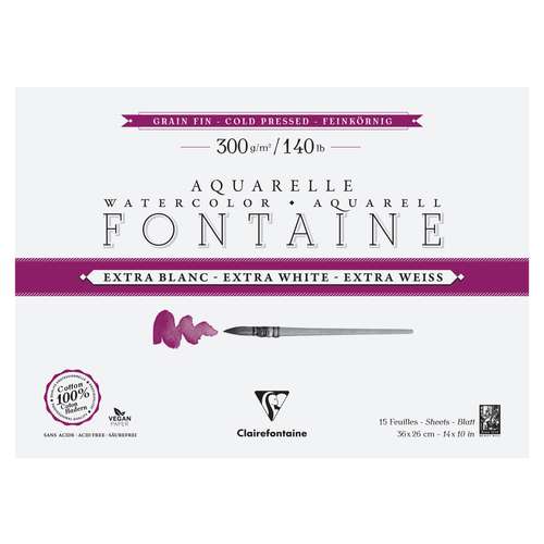 Clairefontaine Aquarellpapier FONTAINE Extra White feinkörnig