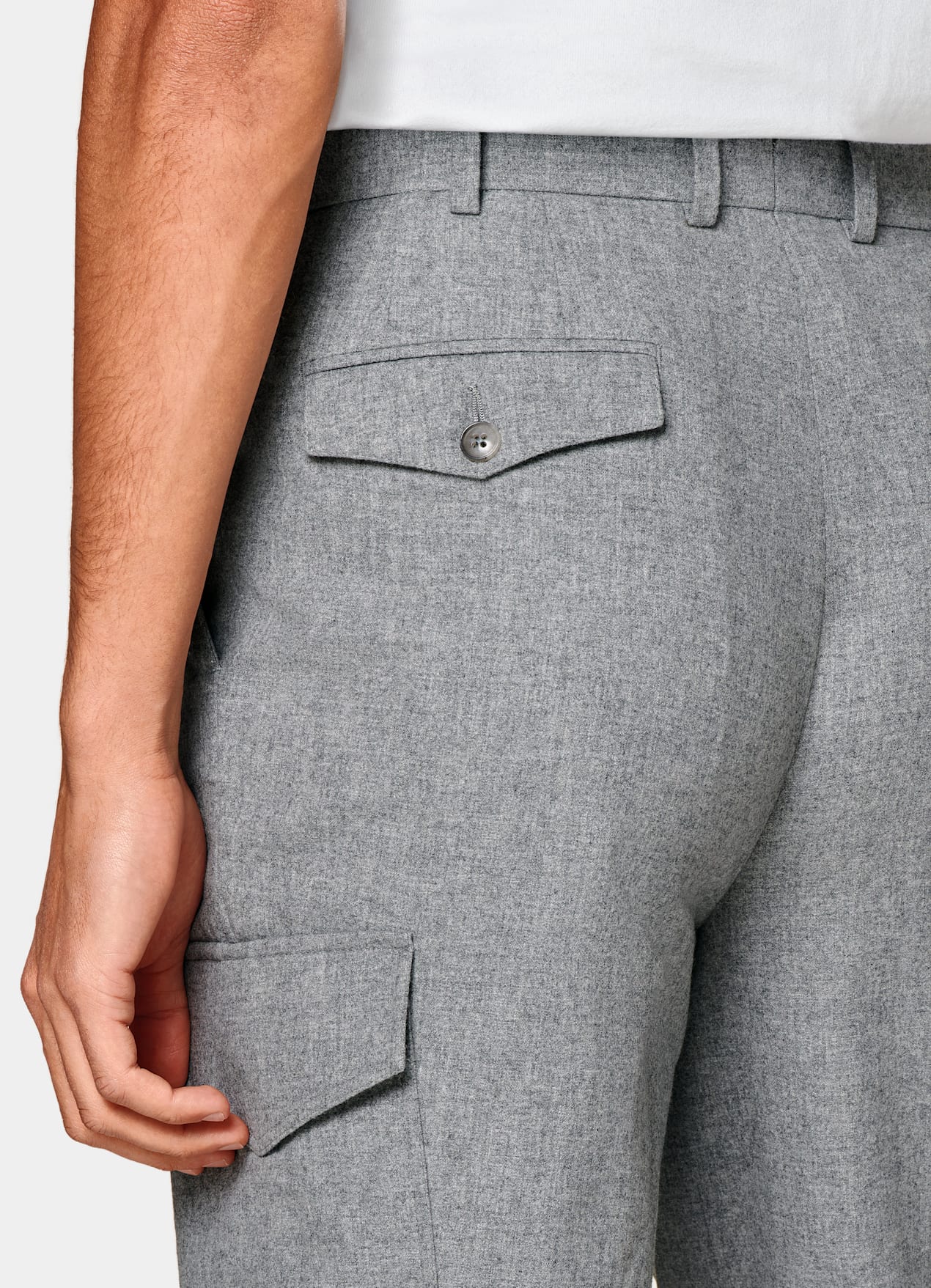 Pantalon Wide Leg Tapered gris clair