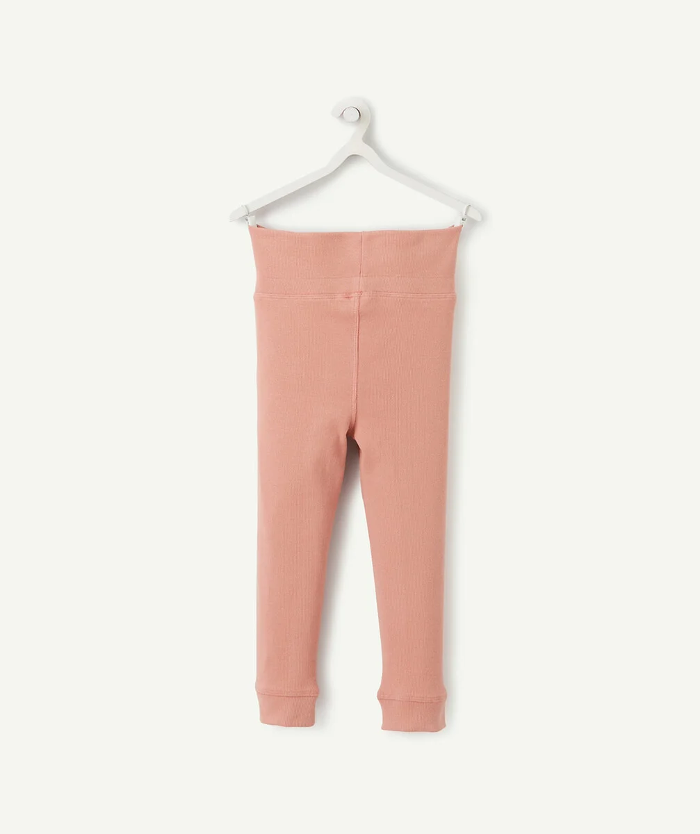 LE LEGGING ÉVOLUTIF CÔTELÉ VIEUX ROSE EN COTON PIMA