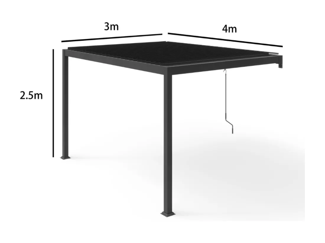 Pergola bioclimatique adossée 3x4 m AGADIR