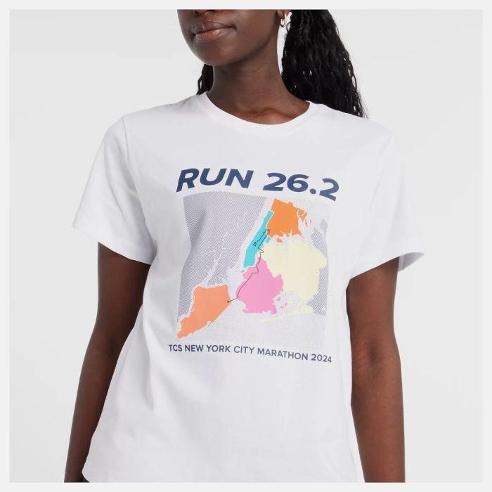 New Balance Dame T-shirts NYC Marathon Grafic T-shirt Hvid