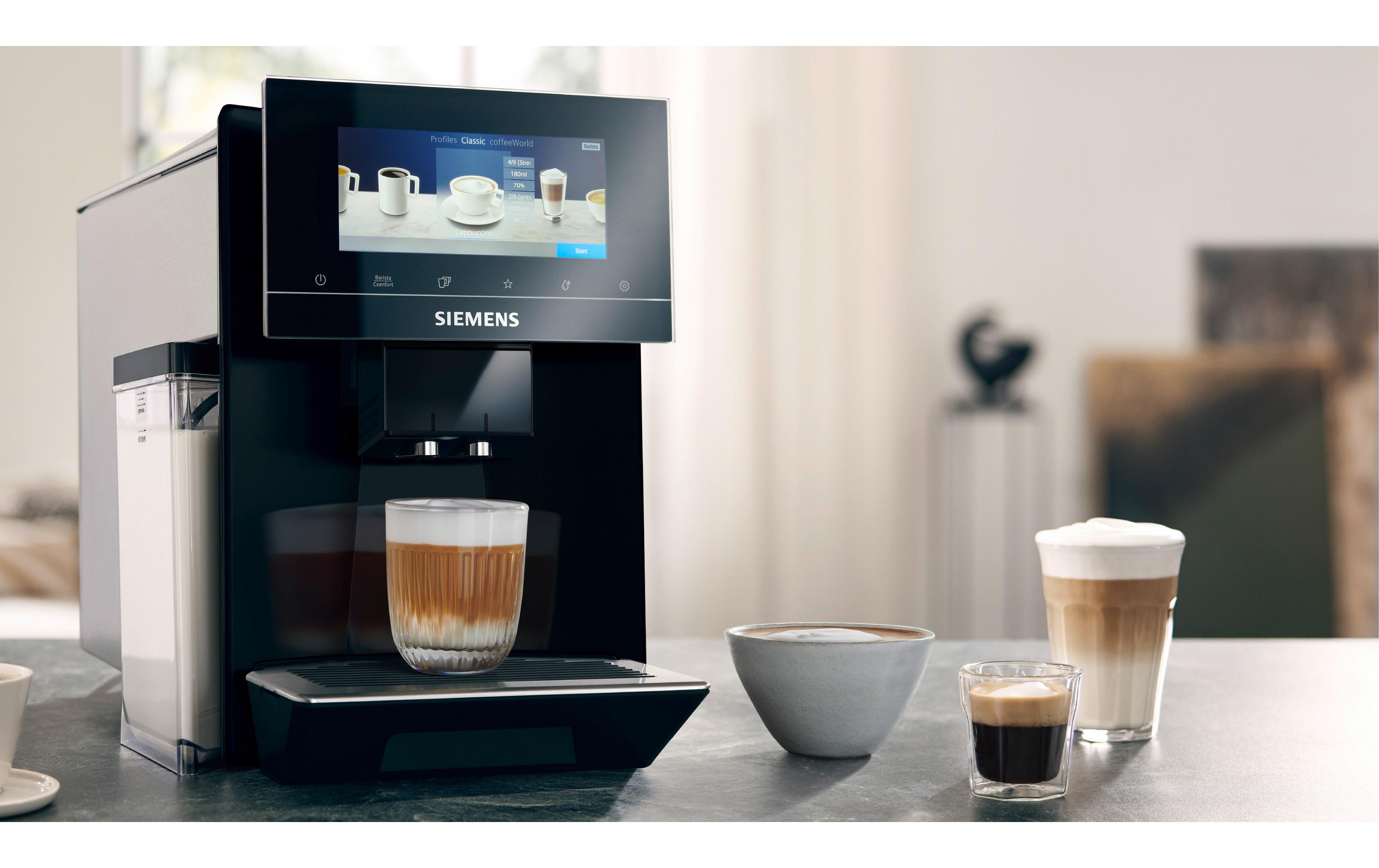 Kaffeevollautomat EQ900 TQ903D09 Schwarz<br>Vollautomatische Kaffeemaschine mit iAroma-System