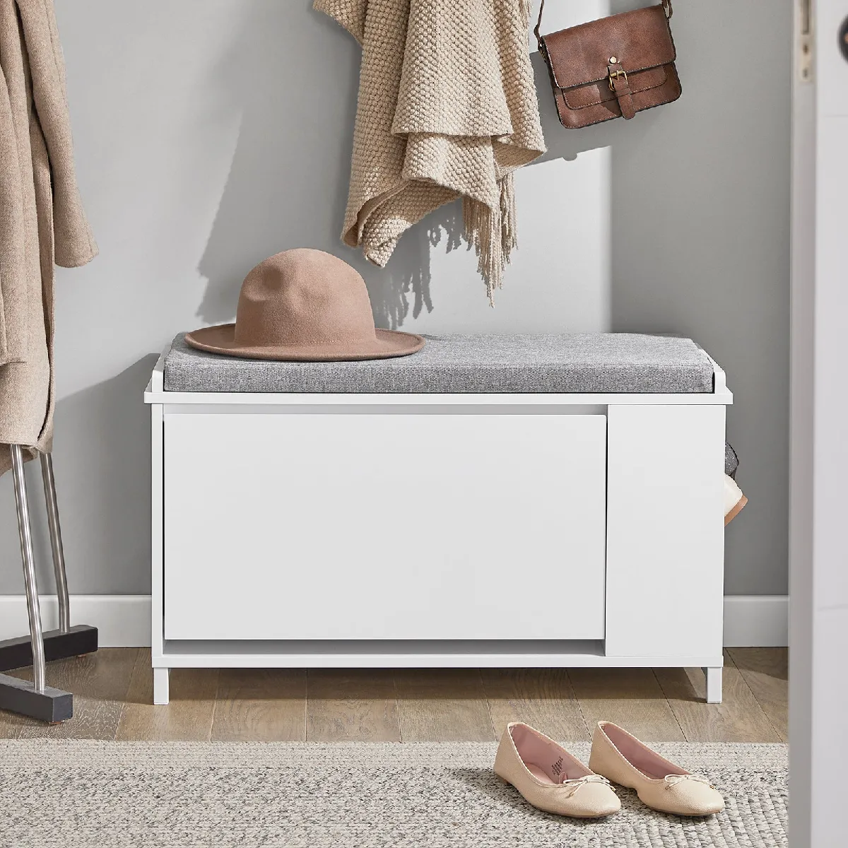 SOBUY Banc à Chaussures avec coussin 82x35x53 cm