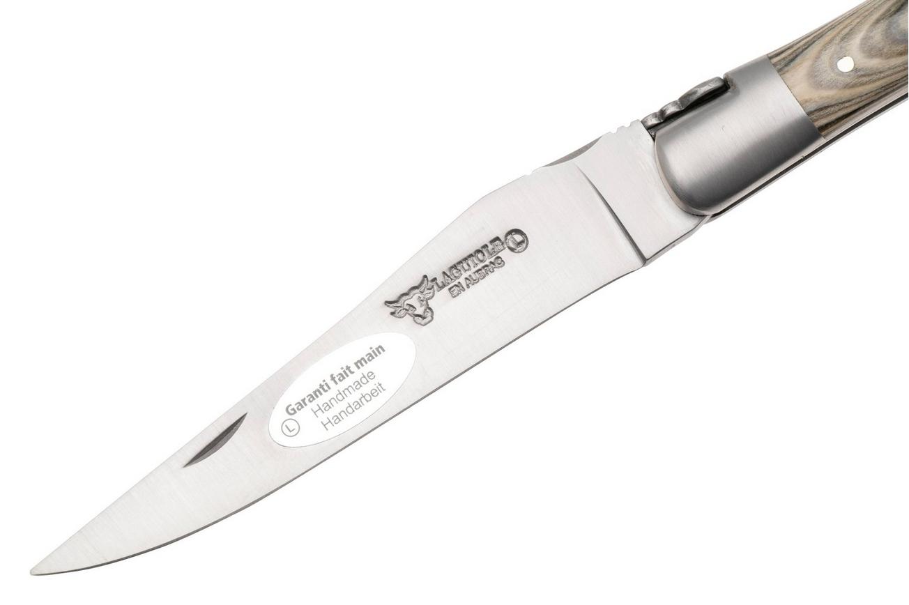 Laguiole en Aubrac Khaki Pakkawood, Matt Bolsters, zakmes, 12 cm