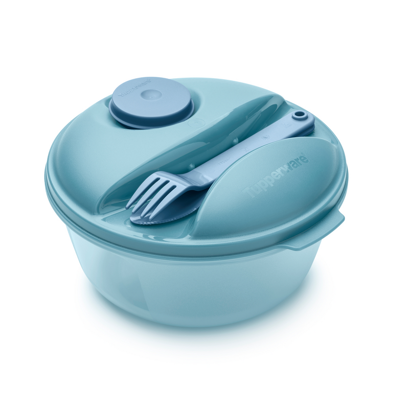 Salat to go Salat, Besteck, Dressing: Lunchbox zum separaten Transportieren