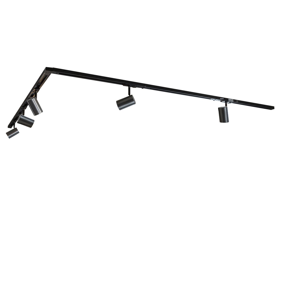 Modern railsysteem met 5 spots gunmetal 1-fase - Iconic Jeana