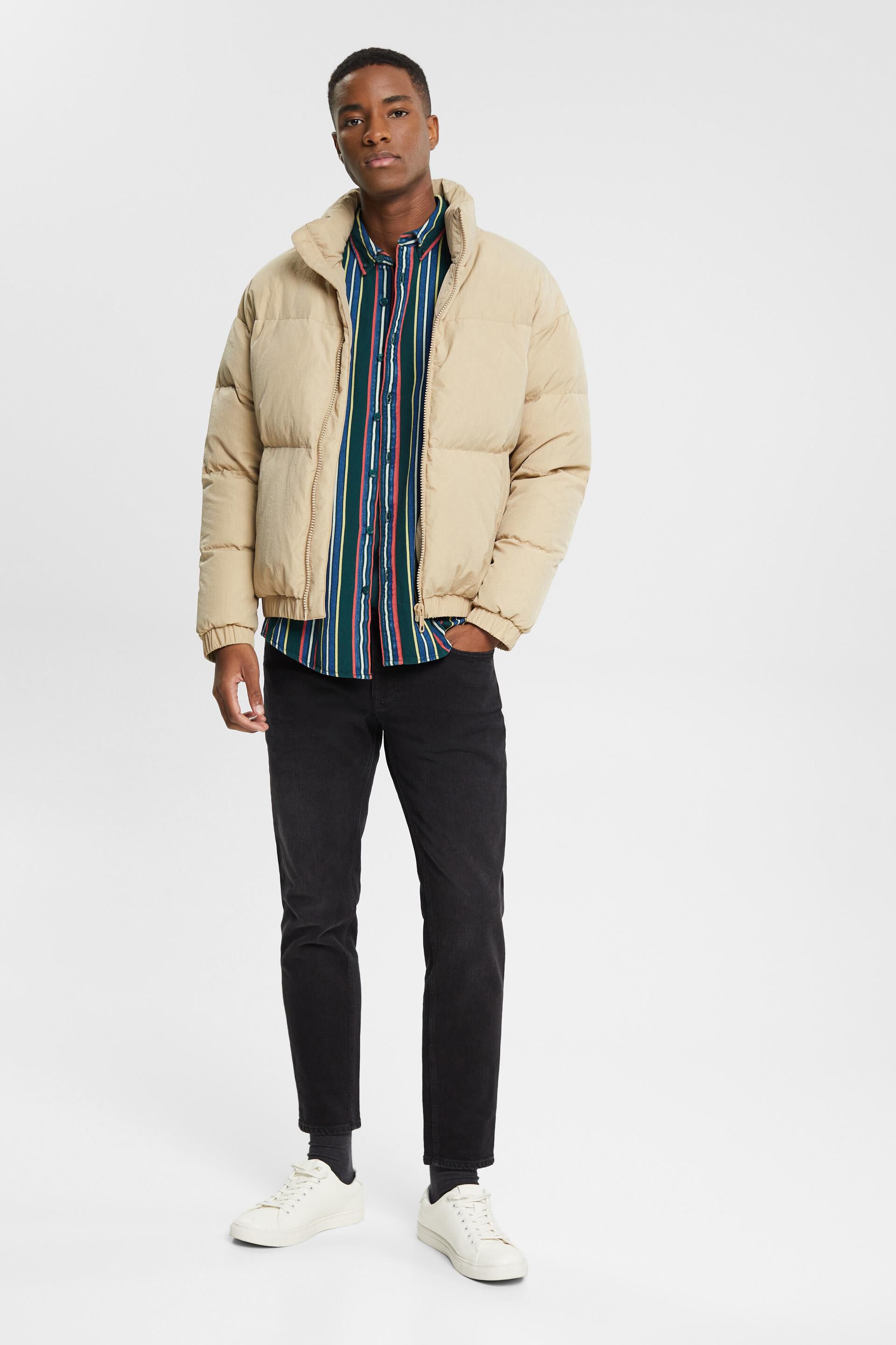 Chemise à col boutonné et rayures horizontales multicolores