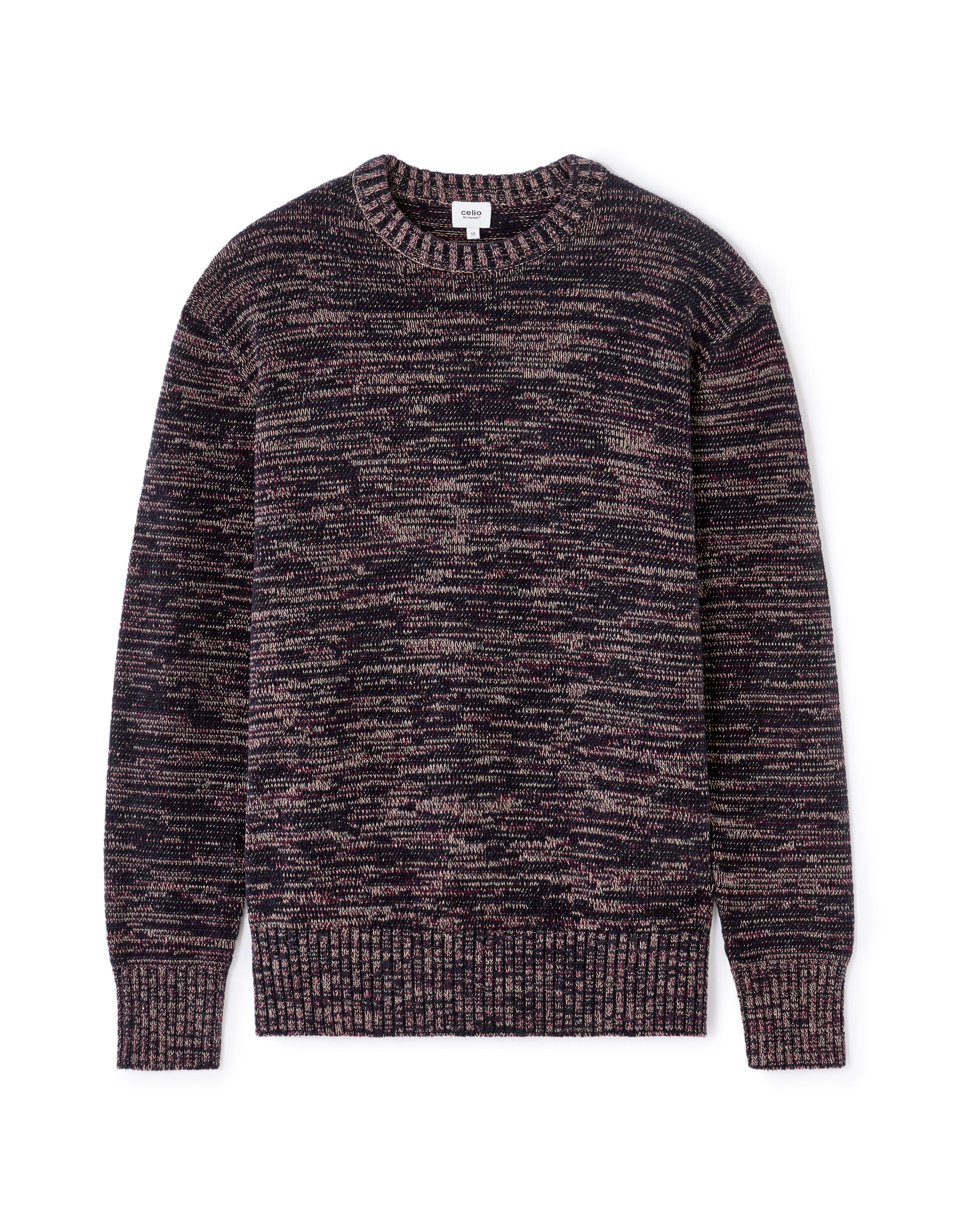 Pull col rond 100% coton de chenille - marine