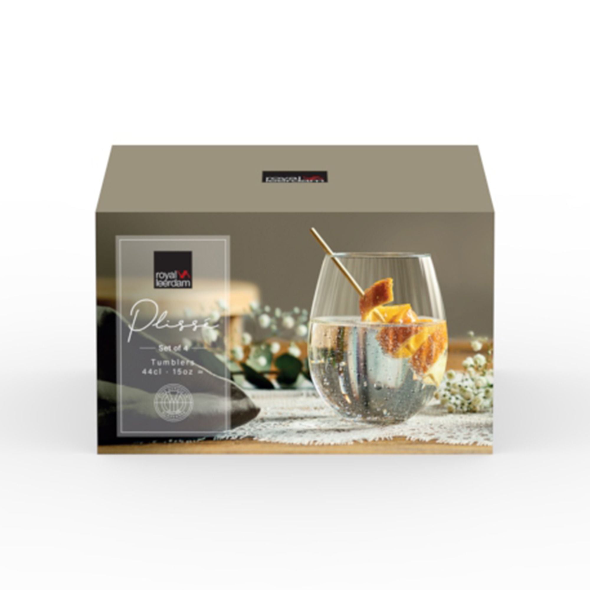 PLISSE Wasserglaeser 44cl 4er Set - Transparent / H: 10.6 cm x D: 8.2 cm