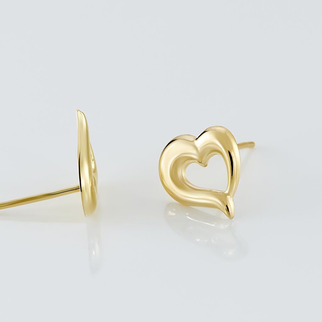 Boucles D'oreilles Puces Anne-maudae Coeurs Or Jaune