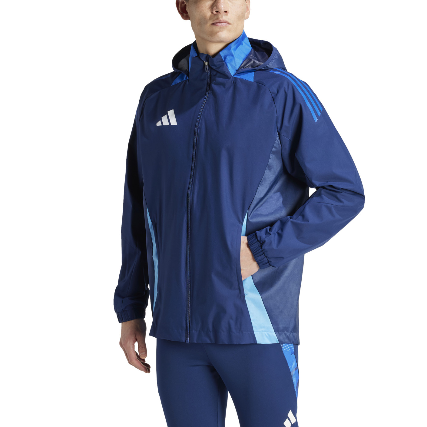 Adidas Tiro 24 Competition Allweather Jas Donkerblauw Blauw