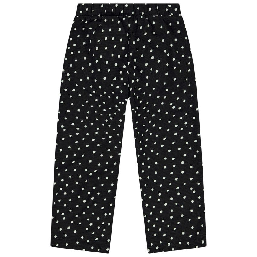 Pantalon imprimé pois pour fille - Noir