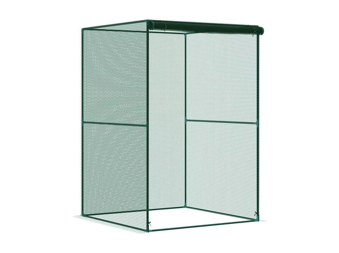 Serre de jardin serre à tomates filet protection solaire porte zippée enroulable acier HDPE vert