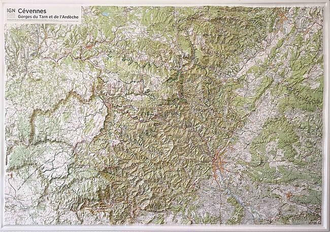 IGN - RELIEF CEVENNES 113X80CM