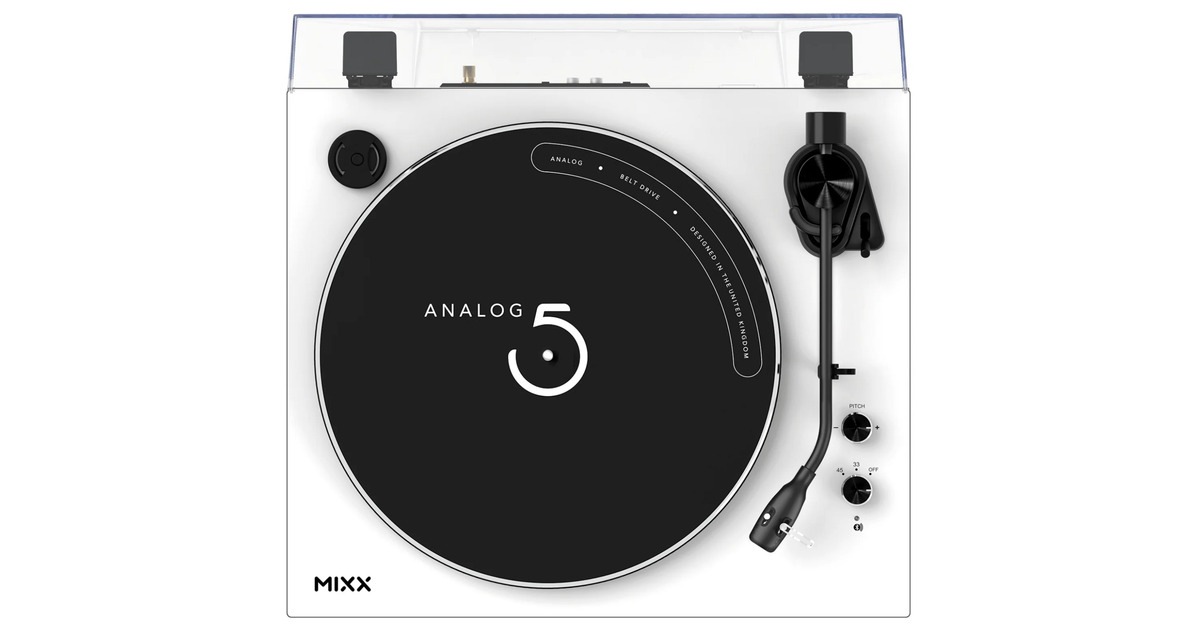 MIXXAnalog 5 Vinyl Record platenspeler  (Wit, 33/45 RPM)