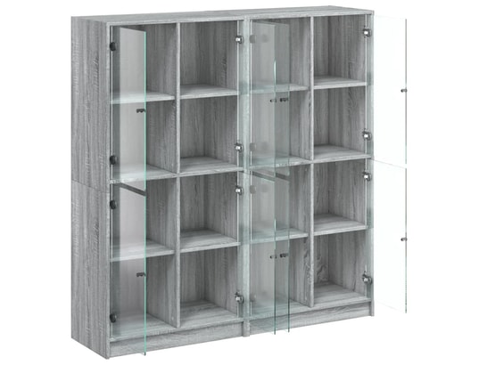 VIDAXL - Bibliothèque avec portes sonoma gris 136x37x142 cm