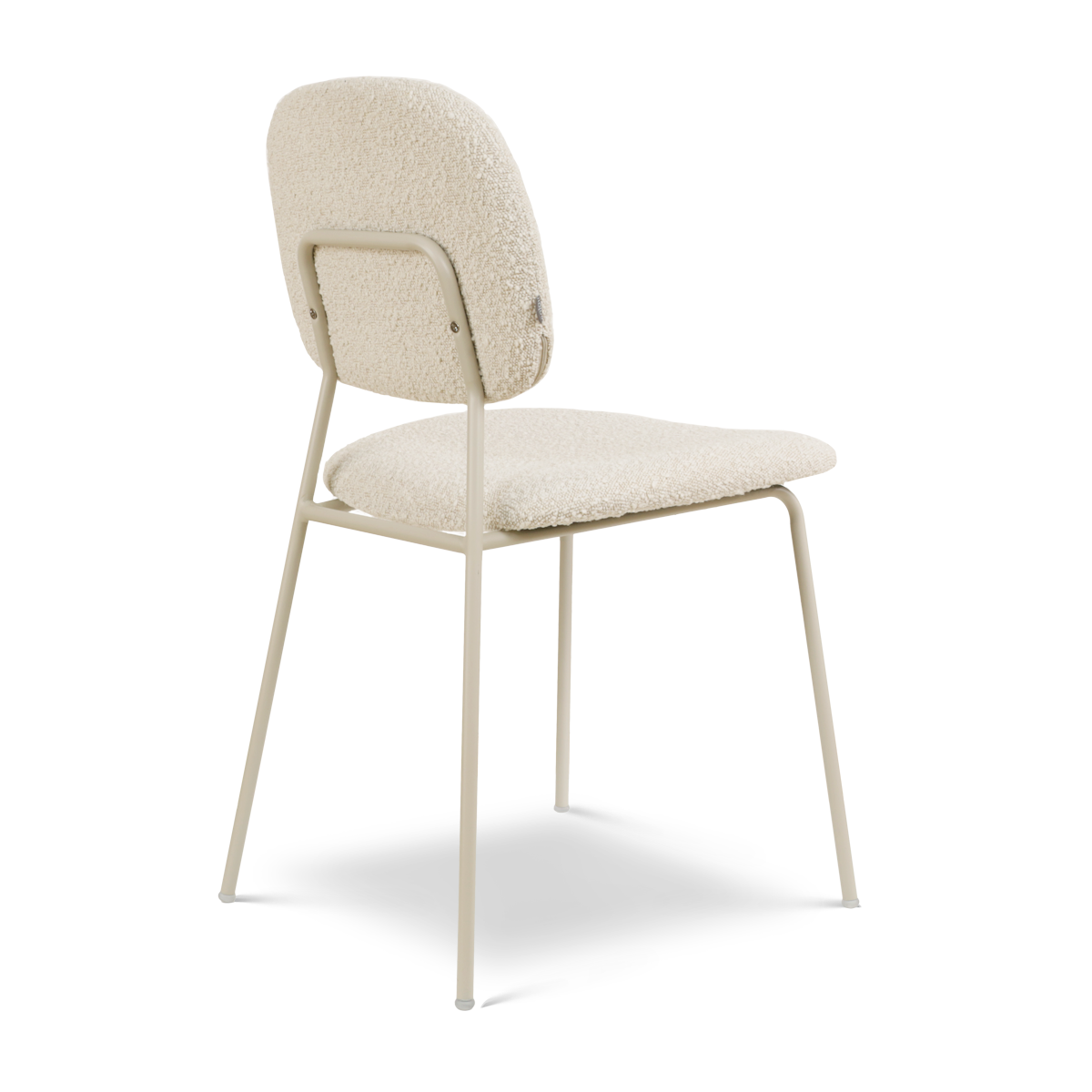 Eetkamerstoel Jasmijn bouclé beige - grijsbeige onderstel