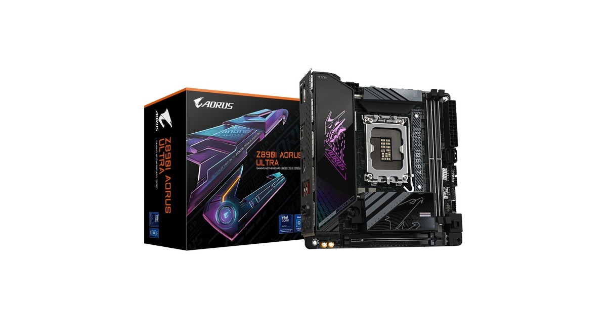 GIGABYTEZ890I AORUS ULTRA socket 1851 moederbord  (RAID, 2.5Gb-LAN, Wi-Fi 7, BT, Sound, Mini-ITX)