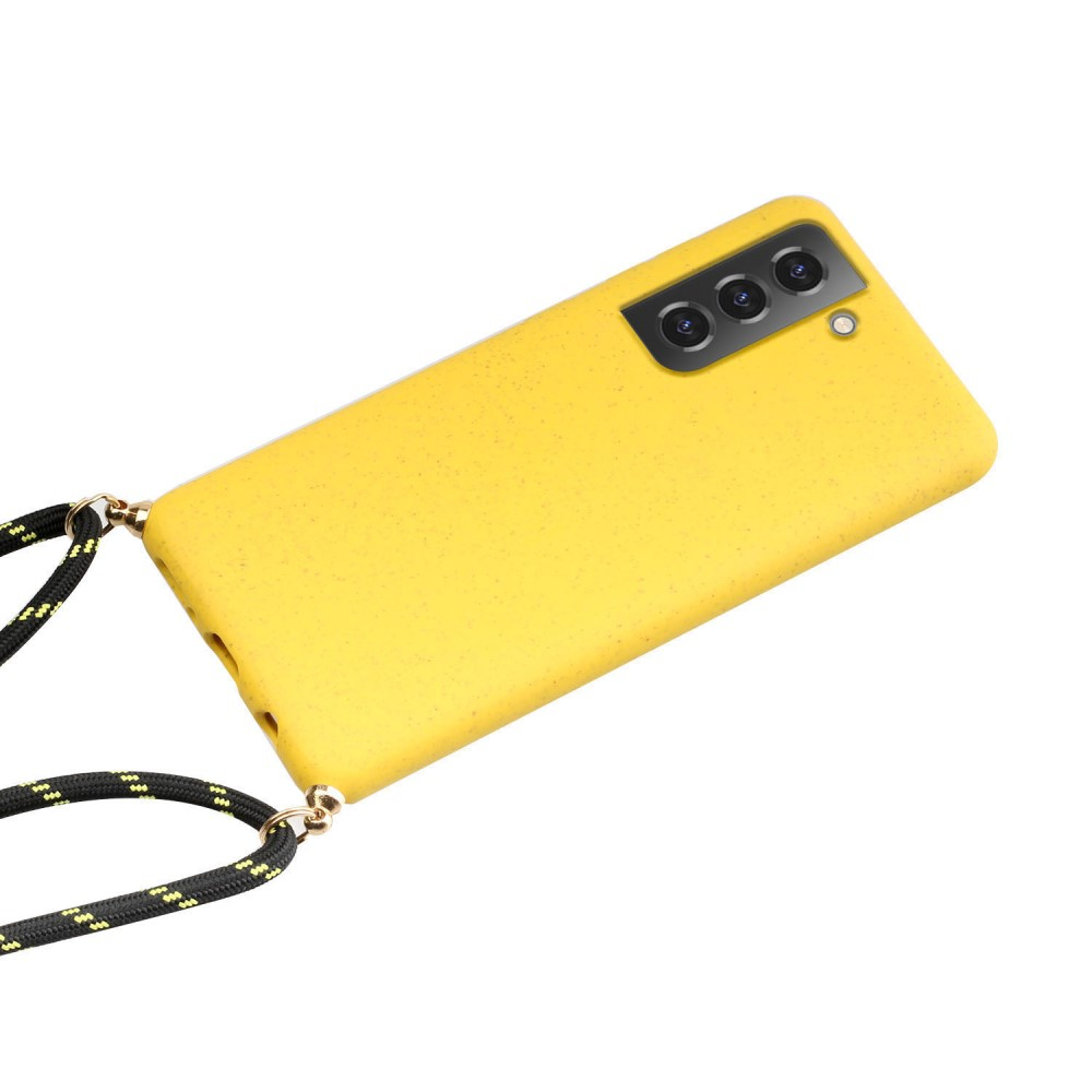 Samsung Galaxy S22 5G Necklace Bio Gummi Case Hülle Eco Friendly Nachhaltig Kompostierbar   Handykette (150cm) - Gelb