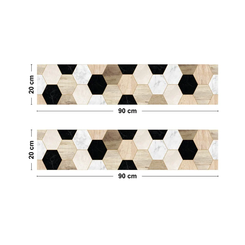 Crédence cuisine Bandeau ALU lot de 2 L 90xH 20cm - MIX & BLACK 99deco