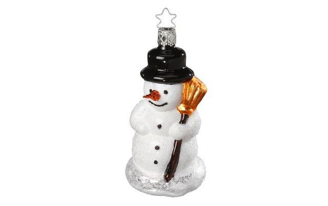 INGE-GLAS® Weihnachtsfigur »Schneemann weiss«