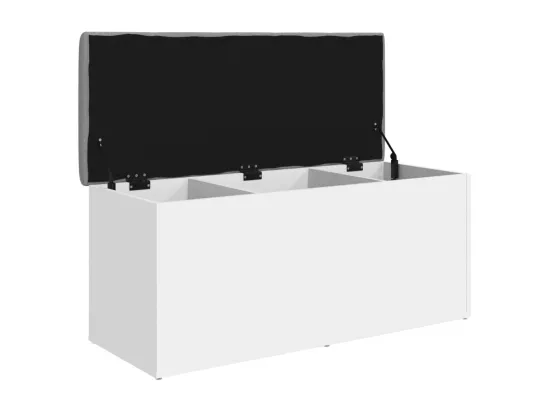 Banc de rangement blanc 102x42x45 cm bois d'ingénierie