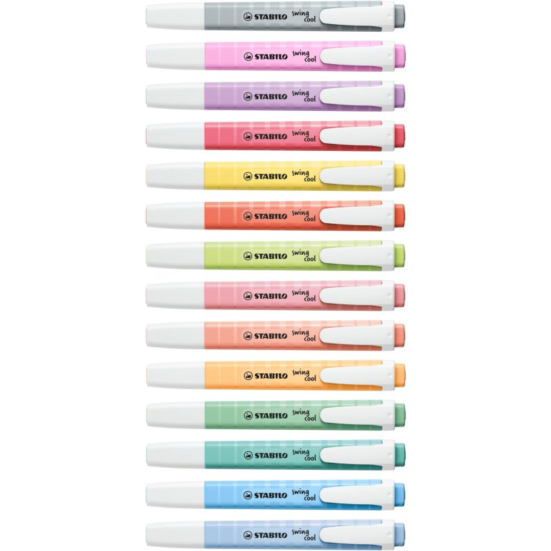 Surligneur stabilo swing cool pastel edition format stylo   pointe biseautee trace 1/4mm  clip coloris douceur de