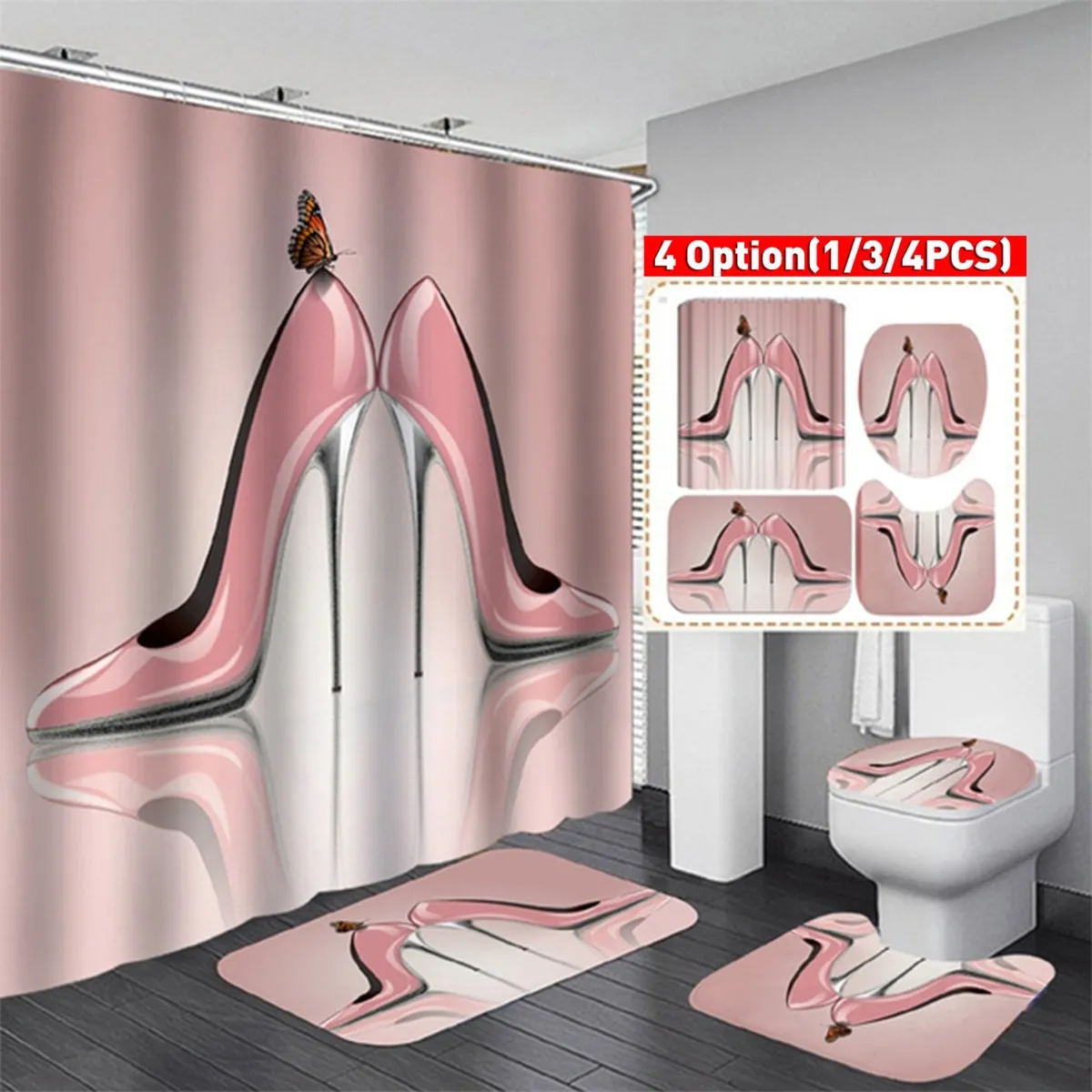 Universal Set 4 Pièces Talons Roses + Accessoires