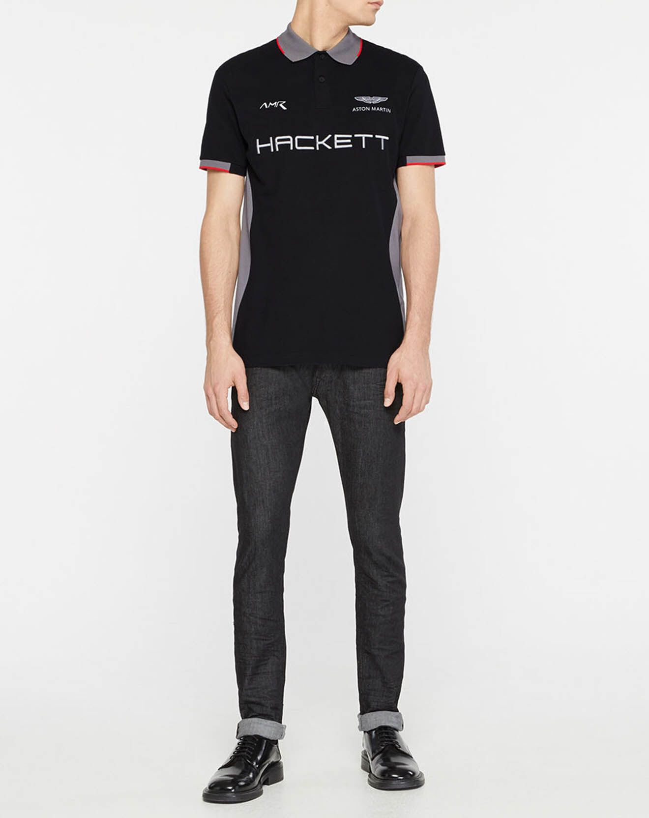 Hackett London Polo Classic Fit Aston Martin Racing mix  noir/gris