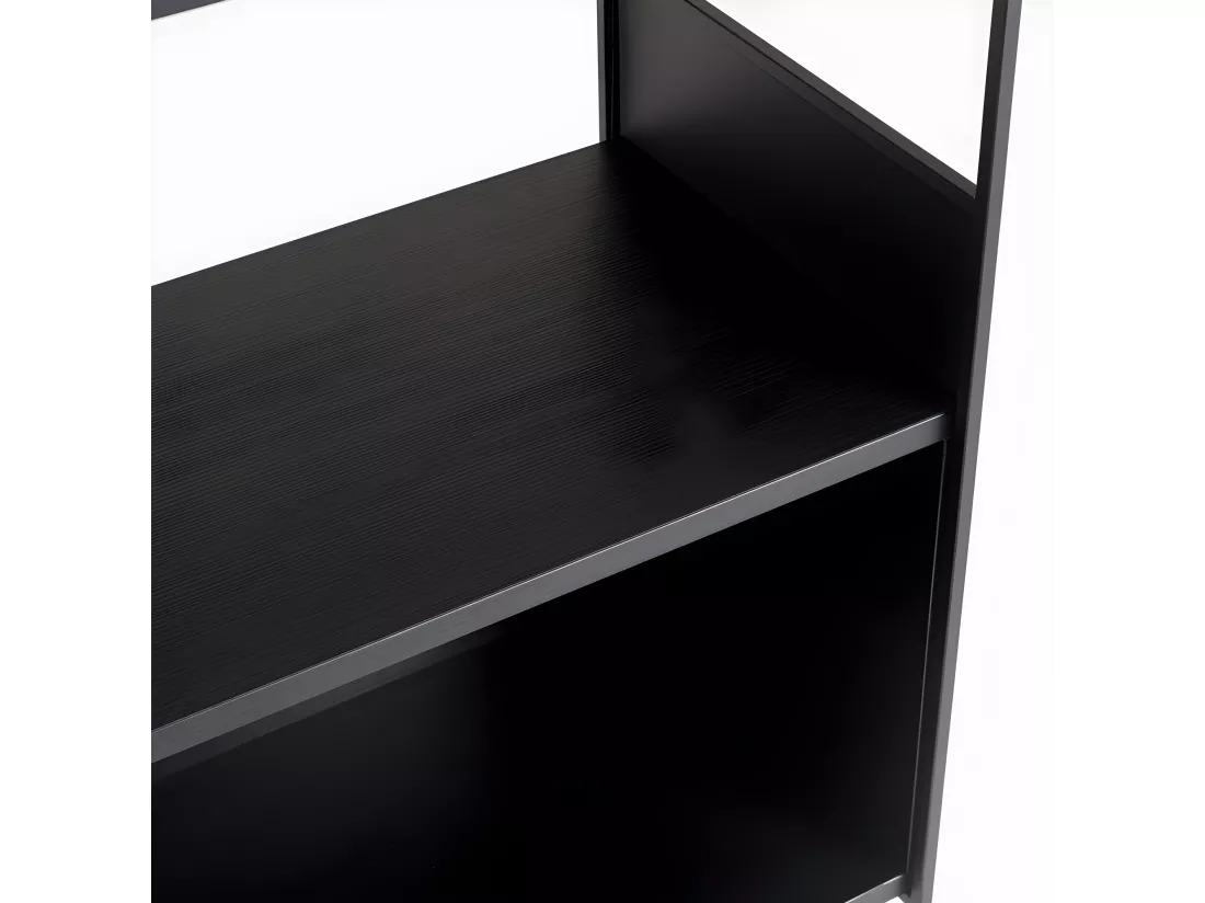 DALY - Étagère 5 niches 5 niveaux noire piètement métal