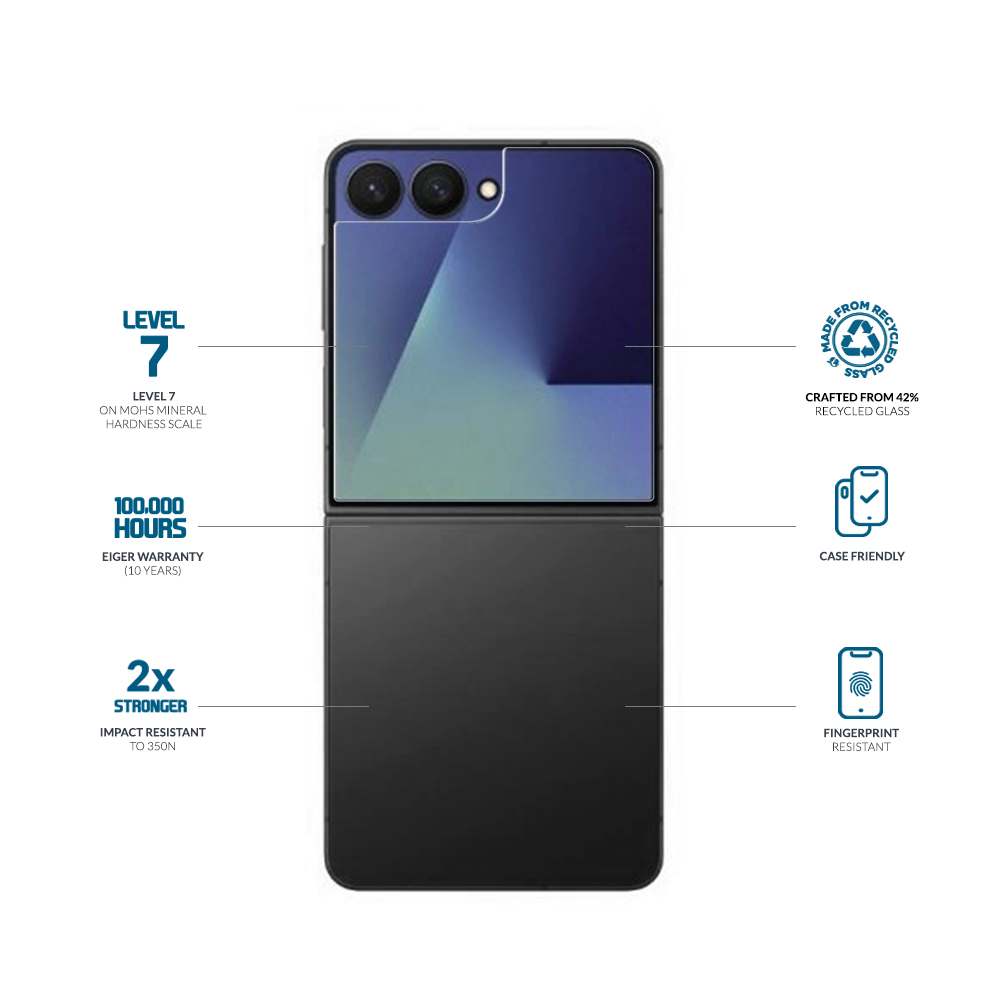 Samsung Galaxy Z Flip7 Mountain Glass Clear Panzerglas 2.5D Displayschutz Case Friendly (EGSP01069)