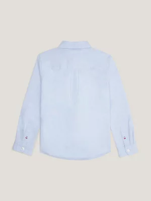 Camisa Oxford de corte regular com bordado do logotipo da universidade