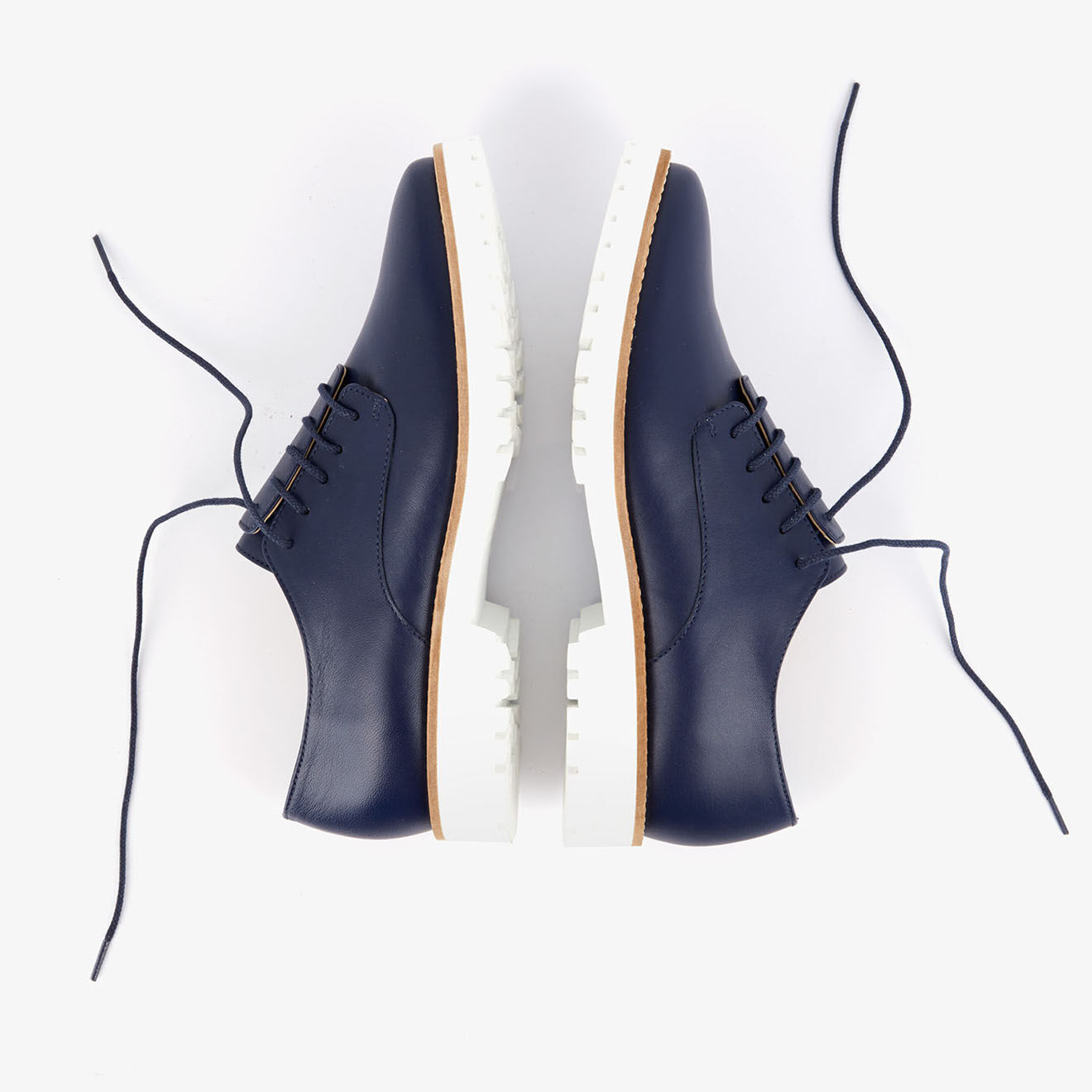 Mellow Yellow Derbies en Cuir Hoce marine