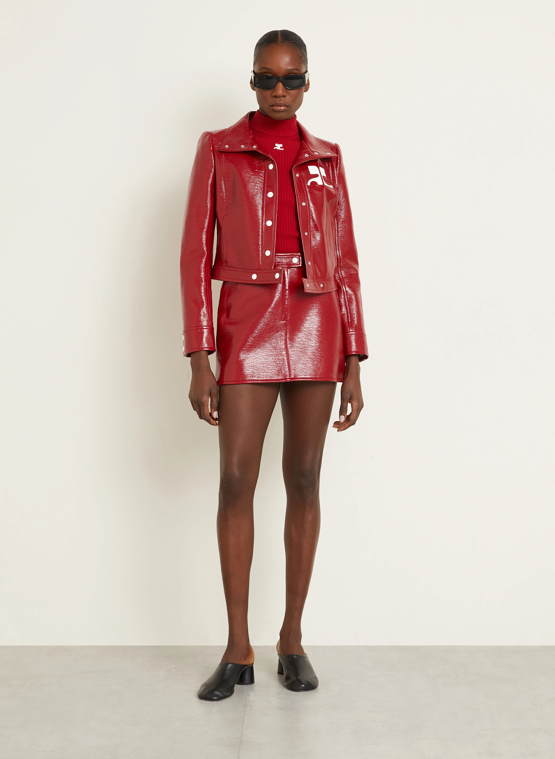 Courrèges Jacke in Lederoptik