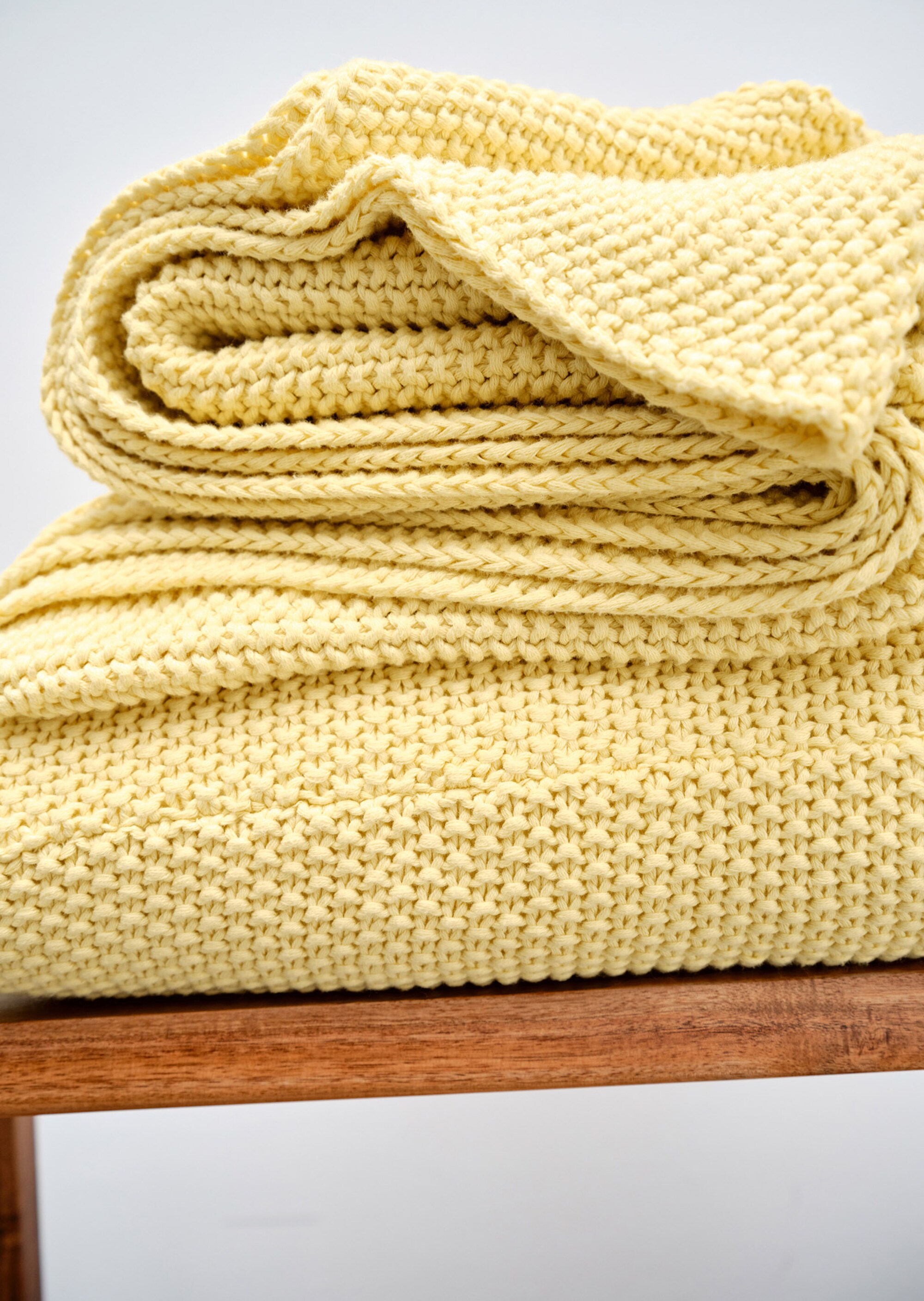 Plaid Modell NORDIC KNIT aus softer Bio-Baumwolle