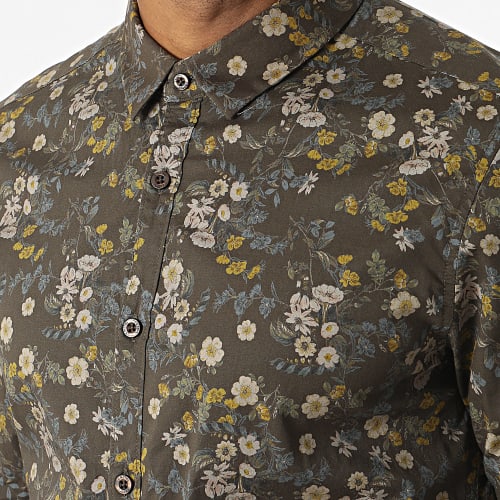 Chemise Manches Longues Carton 10714512D Marron Floral