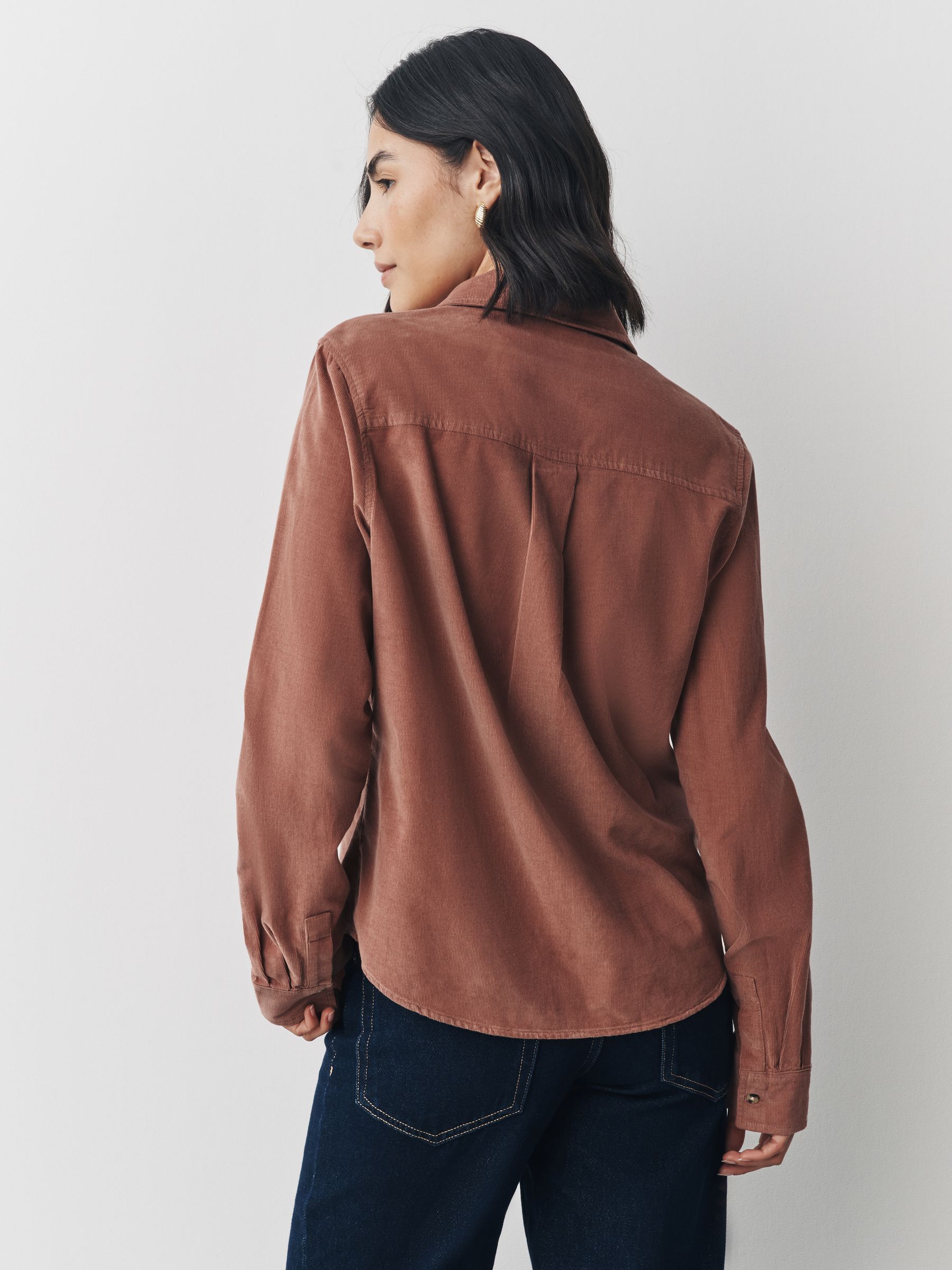 Roze - Corduroy overhemd met lange mouwen