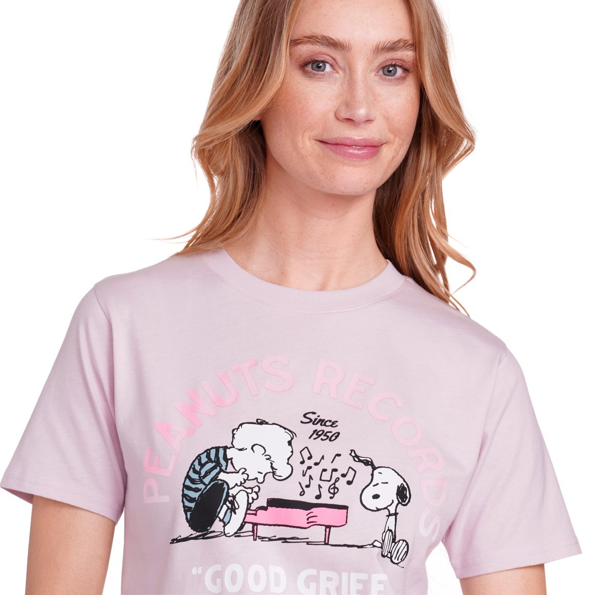 Peanuts T-Shirt mit Brust- Print helllila