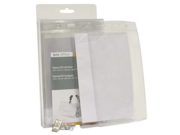 Navneskilte t/ID 100x150mm blød plast stående format - (10 stk.)