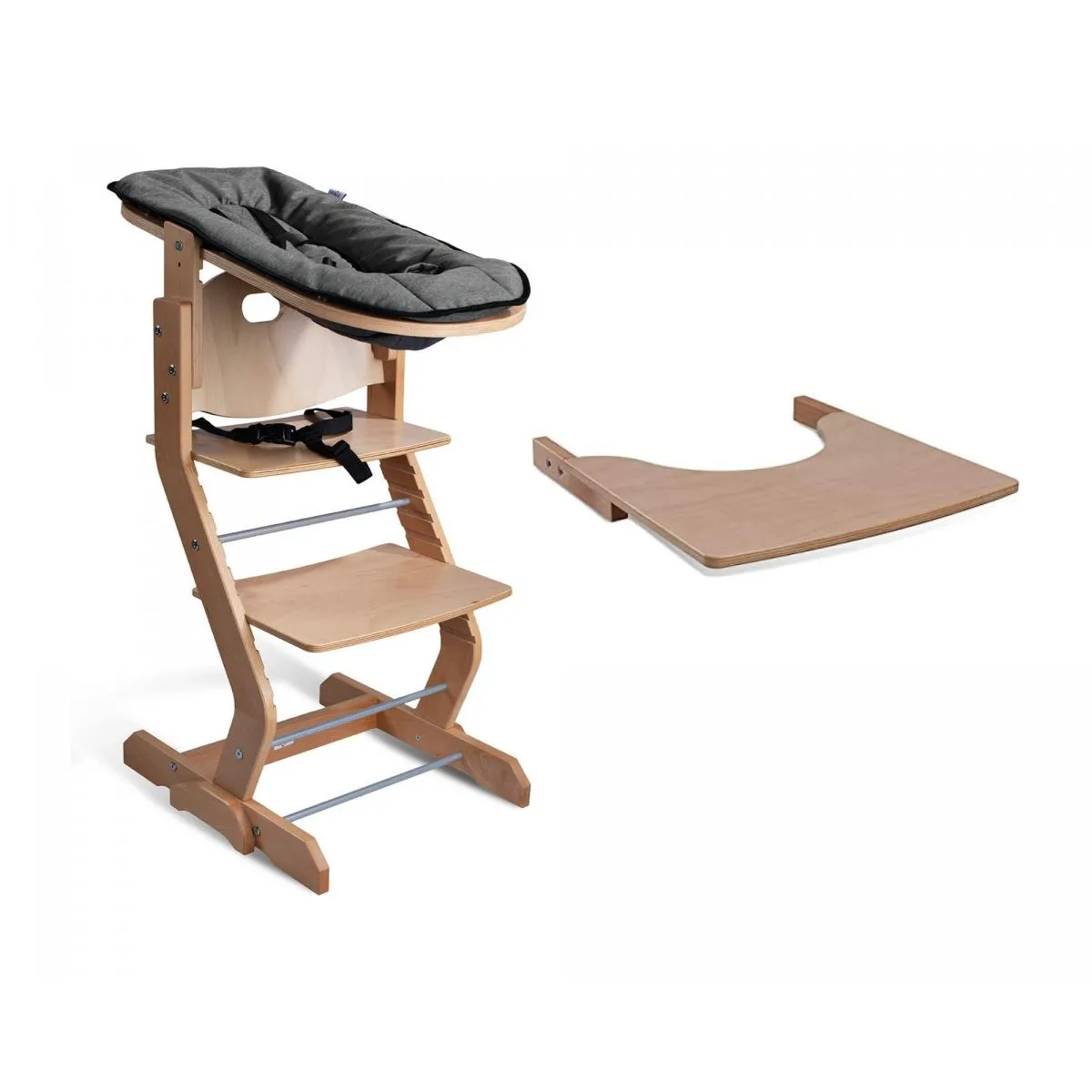 tissi Chaise haute avec plateau bois