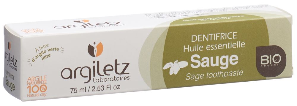 ARGILETZ Zahnpasta<br>75 ml, Salbei Bio