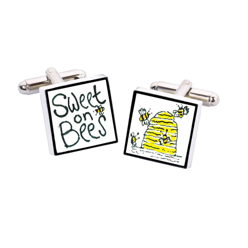 Boutons de manchette, Sweet on Bees, Bone China