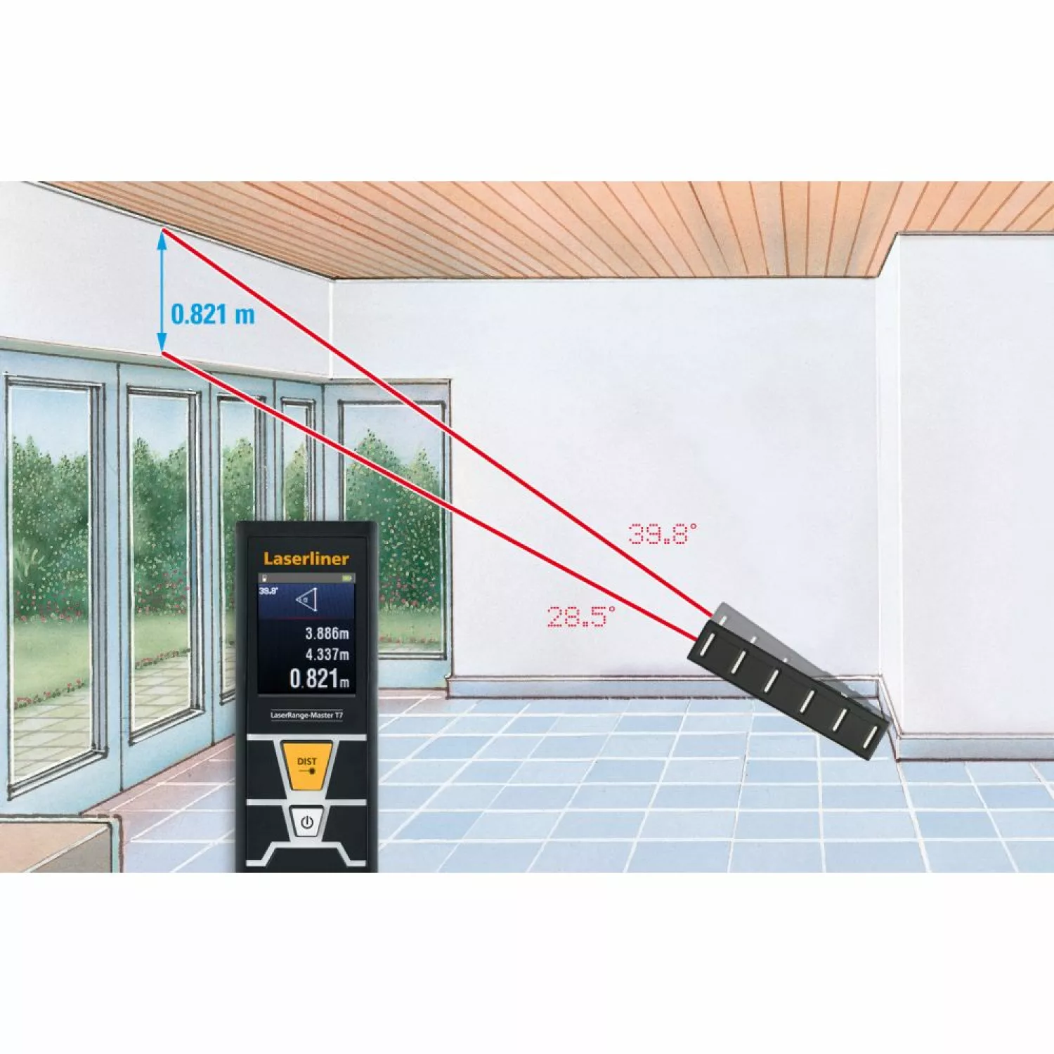 Laserliner LaserRange-Master T7 Afstandsmeter met touchscreen in tas - 70m