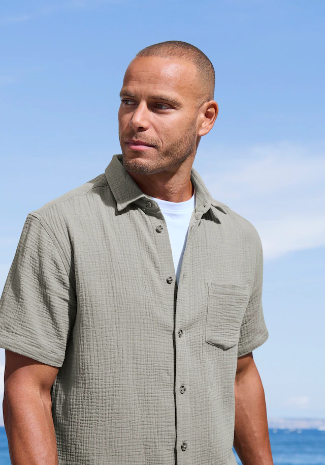 Beachtime Kurzarmhemd »Regular fit« Kurzarm, Freizeithemd aus Musselin-Ware