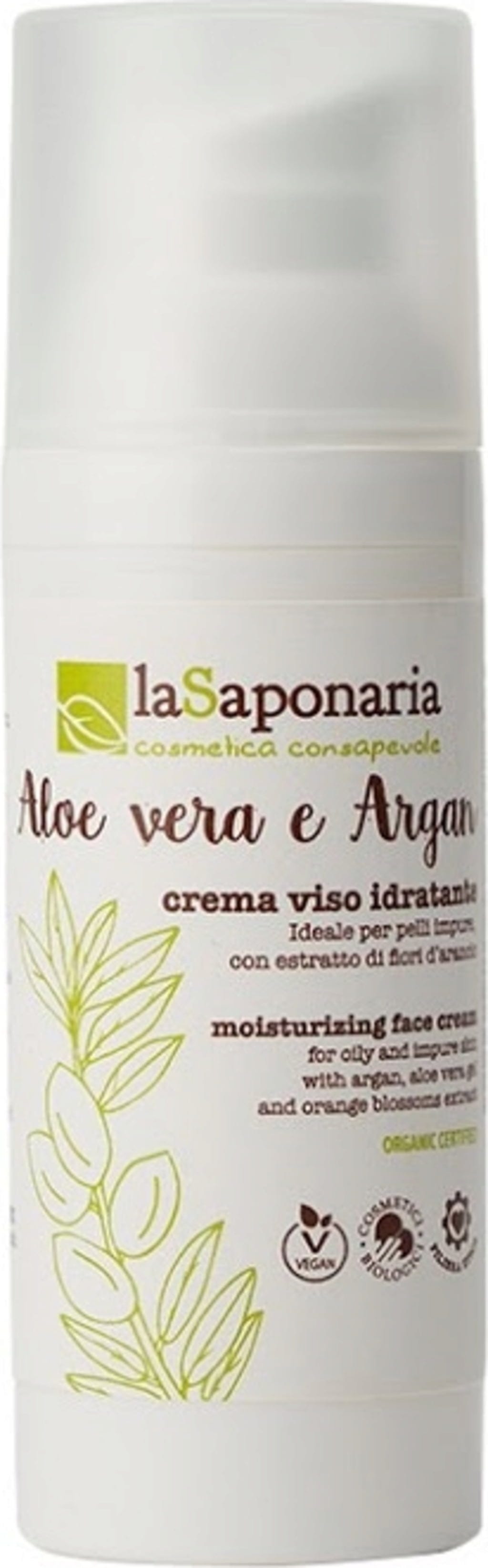 La Saponaria  Hydratisierende Gesichtscreme Aloe Vera & Argan, 50 ml
