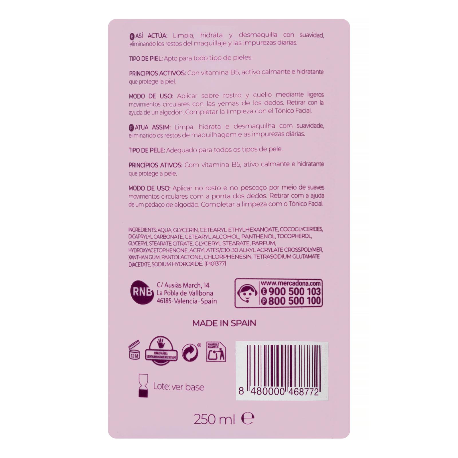 Lait nettoyant visage