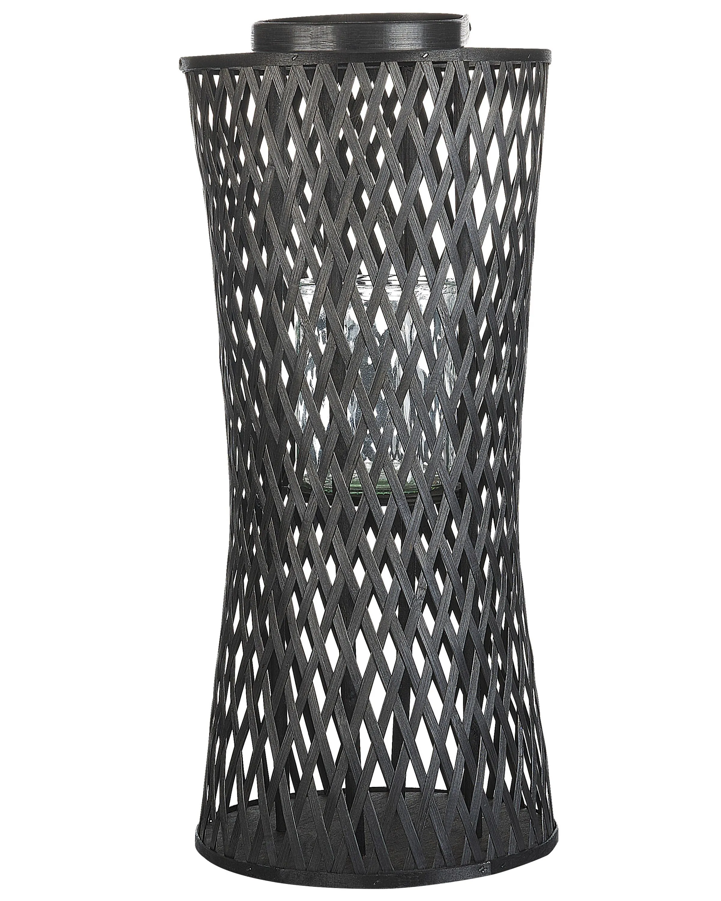 Lantaarn MACTAN Bamboehout 58 cm Zwart