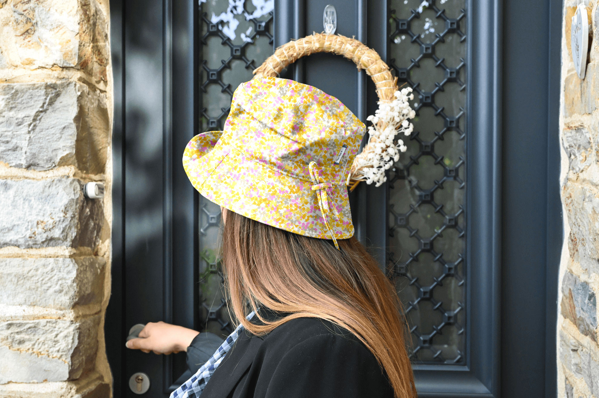 Chapeau Pluie Ajustable Femme T3 Mimosa Jaune Rose